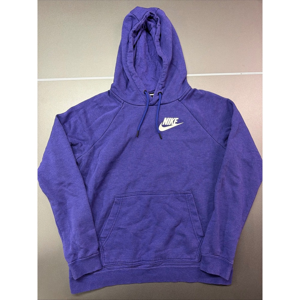 Nike Hoodie Men's Medium Purple Pullover Fleece Sweatshirt Swoosh Pocket Casual